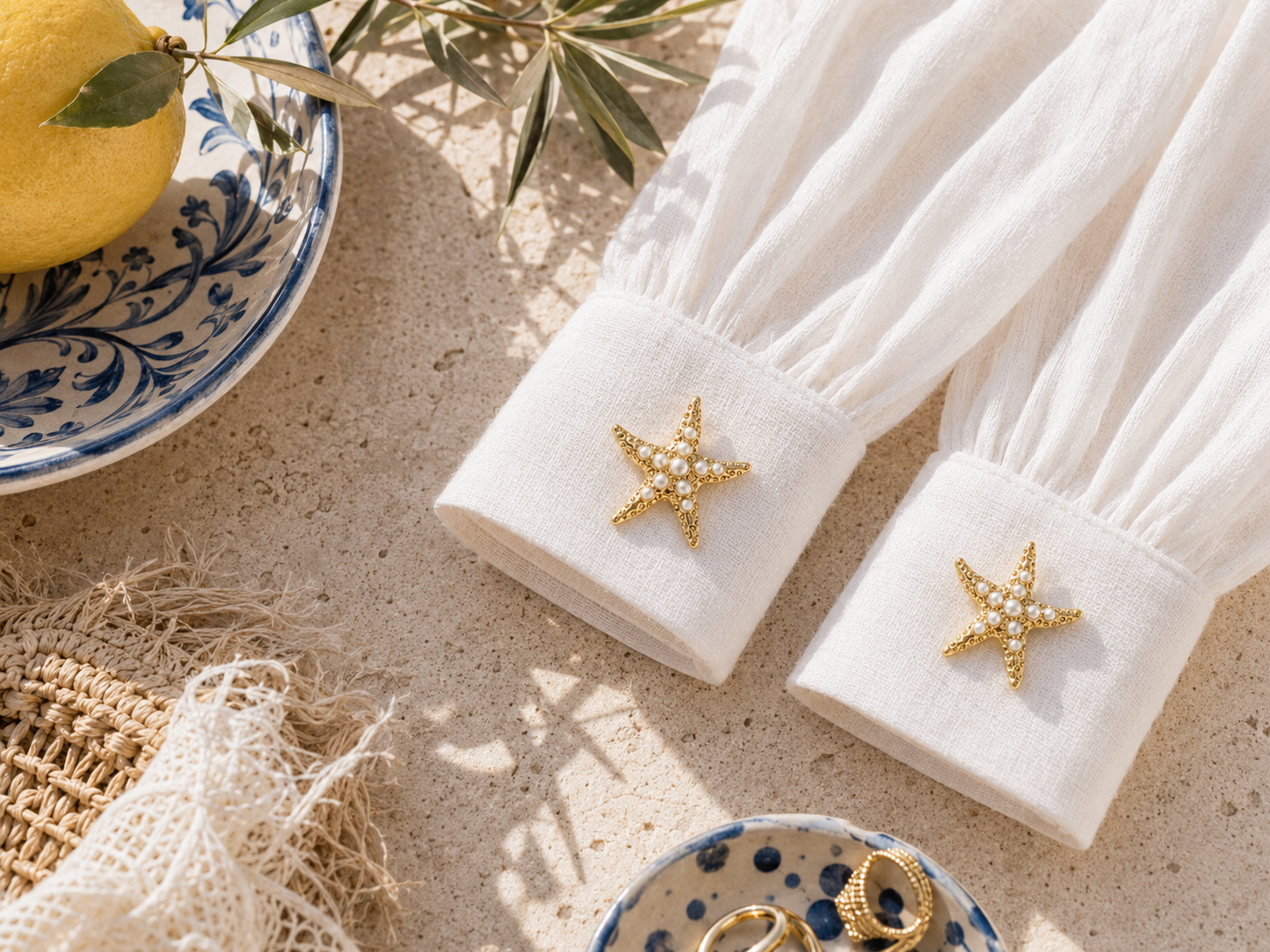 Set 2 butoni eleganti pentru camasa - Starfish