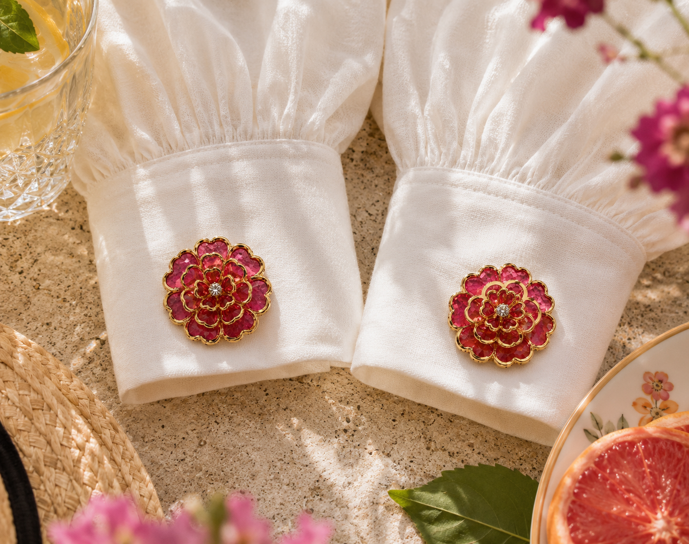 Set 2 butoni eleganti pentru camasa - Celeste