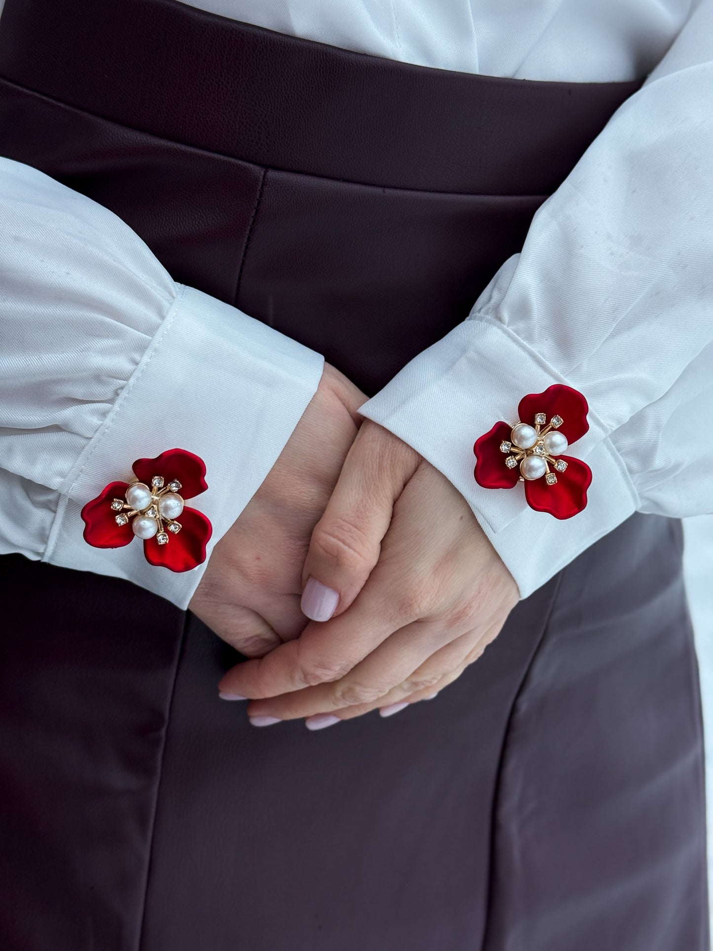 Set 2 butoni eleganti pentru camasa - Orchid