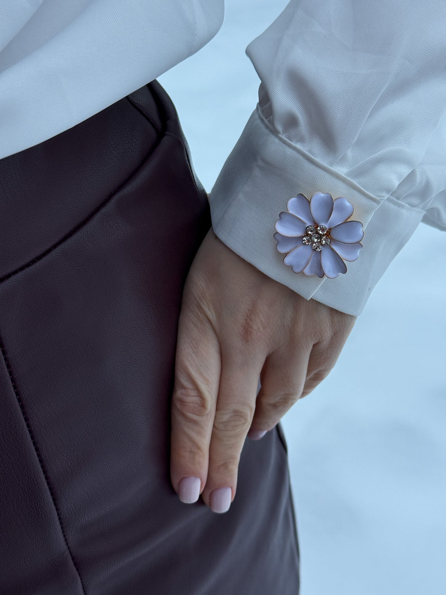 Set 2 butoni eleganti pentru camasa - Petal