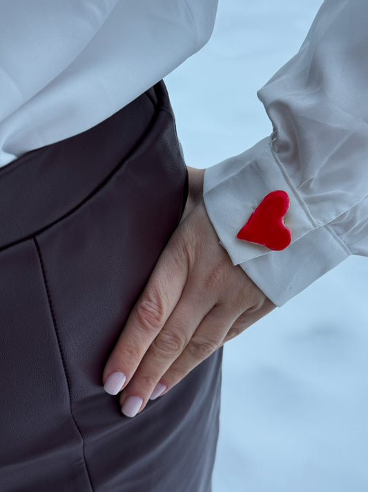 Set 2 butoni eleganti pentru camasa - Delicate Heart