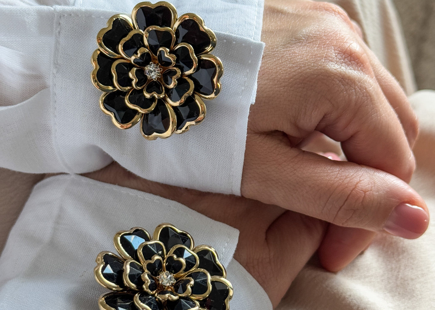 Set 2 butoni eleganti pentru camasa - Celeste